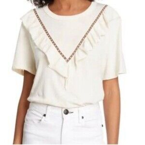 The Great ribbon tuxedo shirt size 2 Ruffle Cottage Core